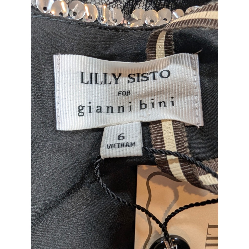 Lilly Sisto x Gianna Bini Allegra Sequin Lace Slip Dress Silver Size 6 NWT - Picture 11 of 12